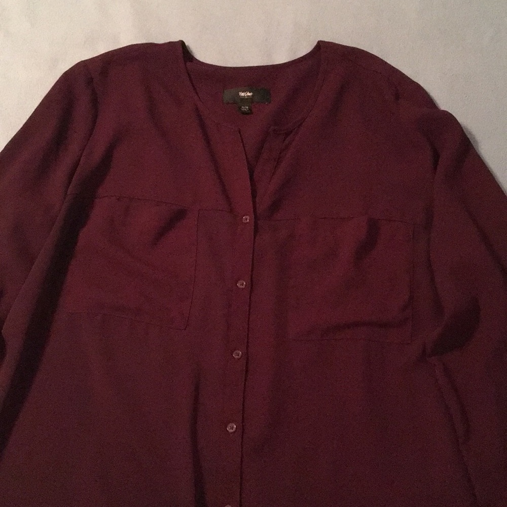 Long sleeve tunic button blouse